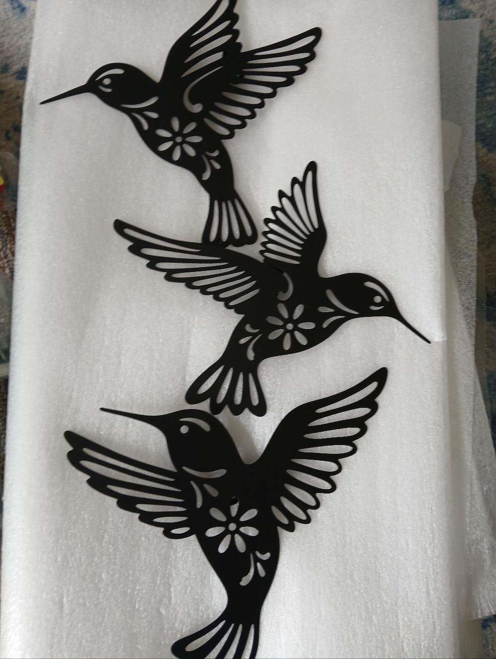 Set Of 3 Hummingbird Wall Pieces